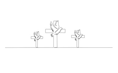 CROSS AND DOVE  VECTOR