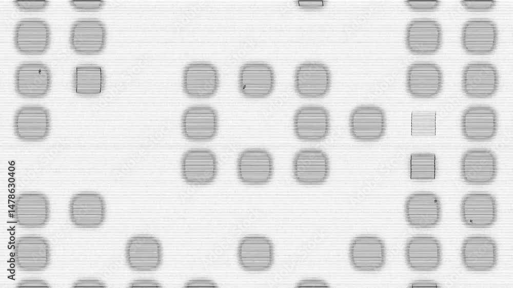Poster sketchy style square shapes blinking and forming on a white background