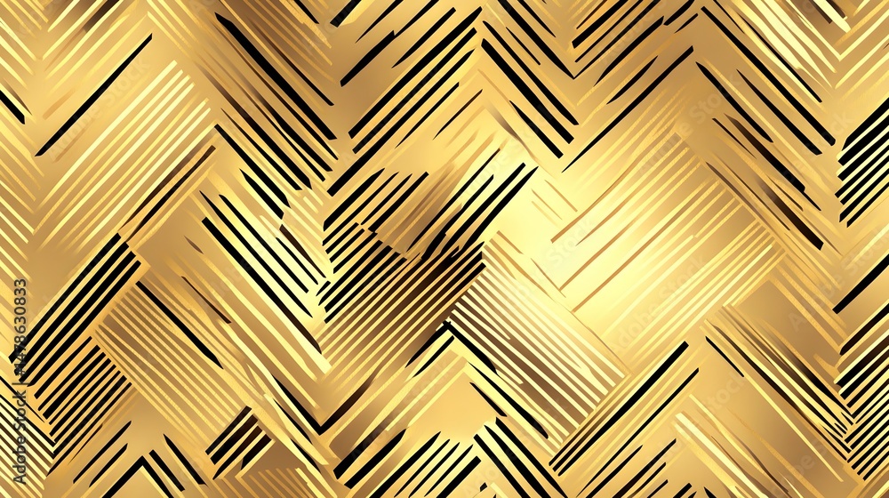 Poster gold patterned design with intersecting lines.