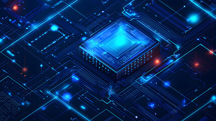 Exploring technology advancements digital landscape circuit board patterns virtual environment futuristic viewpoint