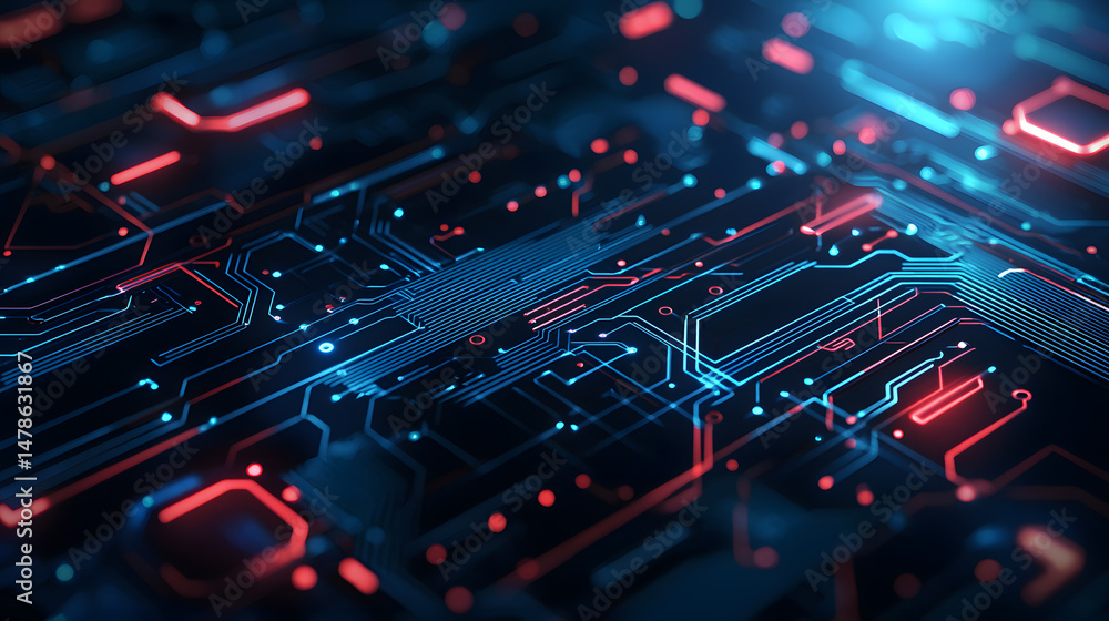 Aufkleber exploring circuit board technology digital realm graphic design future environment dynamic viewpoint