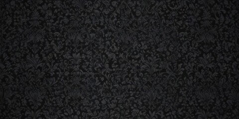 Fototapeta premium Intricate black damask wallpaper, seamless gothic floral vines , gothic, design