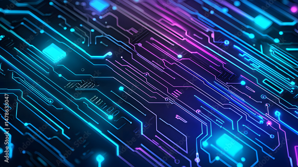 Poster exploring advanced technology digital realm graphic design futuristic environment abstract viewpoint