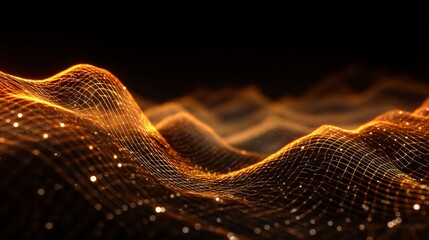 Abstract Vector Grid. Dynamic Moving Squares Wave. Abstract Sound Visualization. Big Data Flow Digital Structure. Grid Data Technology.