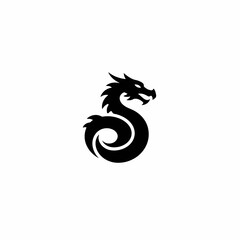 Dragon Silhouette: Minimalist Logo Icon for Design
