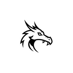 Dragon Head Logo - Fierce and Powerful