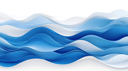 Fototapeta premium Abstract wavy blue and white graphic design