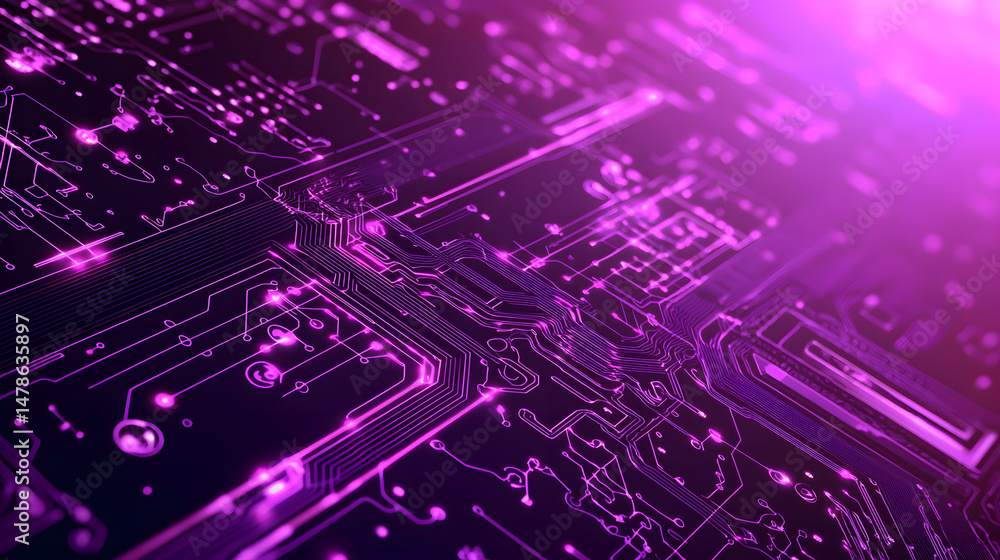Poster exploring circuit board patterns digital realm graphic design tech environment close-up view innovat