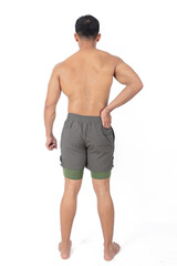 Fototapeta premium Young man wearing compression shorts