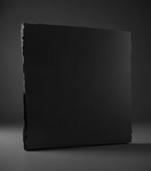 Obraz premium Deep black glossy paper, uneven surface, empty space, shot, minimalist
