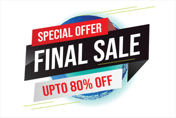 Special offer final sale tag. Banner design template for marketing. Special offer promotion or retail. background banner modern graphic design for store shop, online store, website, landing page 
