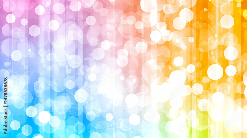 Poster Abstract Rainbow Bokeh Background With Light Gradient