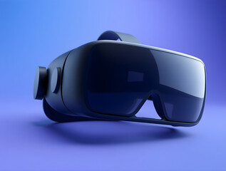 Modern vr headset floating on gradient blue background: embracing the metaverse