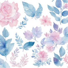Fototapeta premium seamless floral flowers transparent background