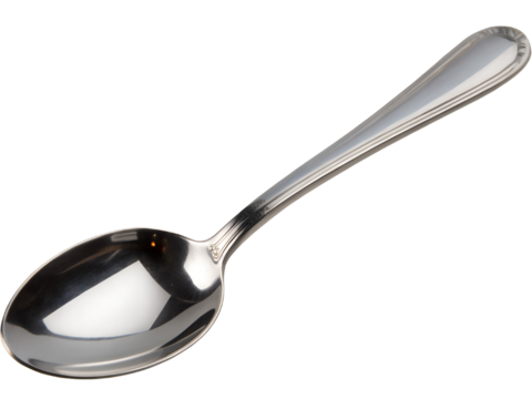 Close-up of a Silver Spoon Isolated on transparent background cutout, PNG file, Cutout file - Powered by Adobe