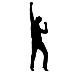 silhouette of a man with arms raised