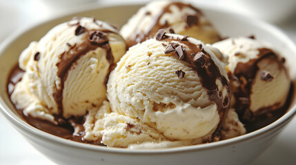 Vanilla Ice Cream with Chocolate Drizzle