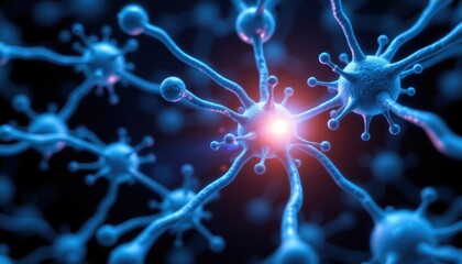 Obraz premium Exploring neuron connections in a digital environment science infographic abstract viewpoint