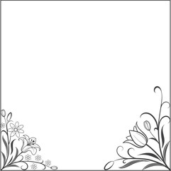 abstract floral background with frame