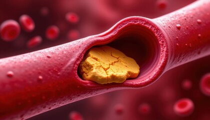 Fototapeta premium Blood vessel blockage event human body medical illustration scientific environment close-up view health concept