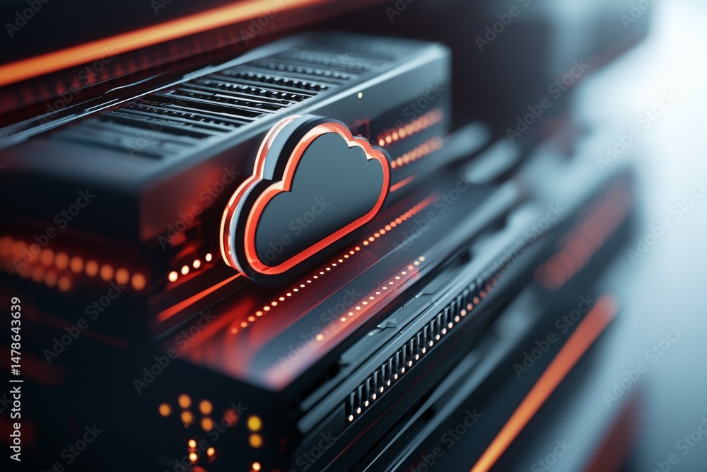 Aufkleber cloud technology in modern data centers with secure online storage digital transformation and future