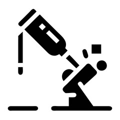 Liquid Dispensing onto Microscope Slide ,Vector Illustration of Scientific Process