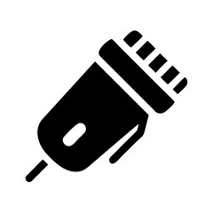 Hair Clipper Icon, Black Silhouette Grooming Tool Vector Illustration