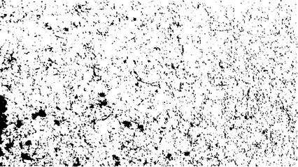 Distressed black texture. Dark grainy texture on white background. Grunge background black and white. Cracks, chips, scratches, dust texture.