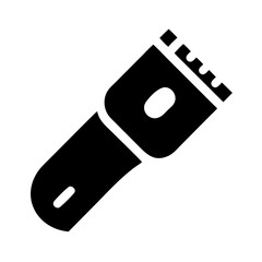 Hair Clipper Icon, Black Silhouette Grooming Tool Vector Illustration