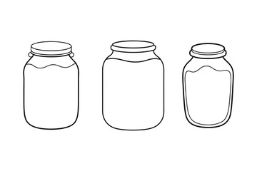 Honey Jar Line Art Vector – Minimalist Black and White Illustration
