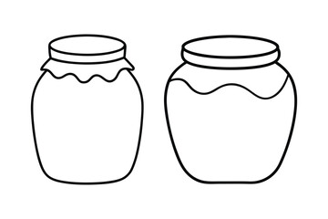 Honey Jar Line Art Vector – Minimalist Black and White Illustration