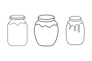 Honey Jar Line Art Vector – Minimalist Black and White Illustration
