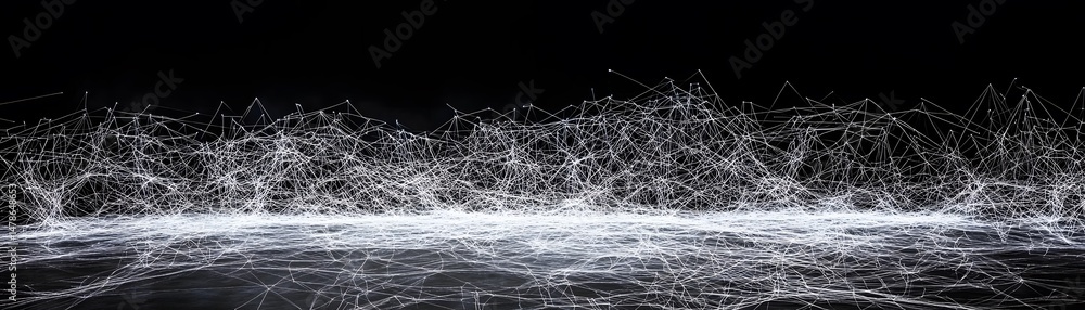 Poster abstract digital network design on black background