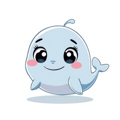 Obraz premium vector illustration of whale cute cartoon icon isolated