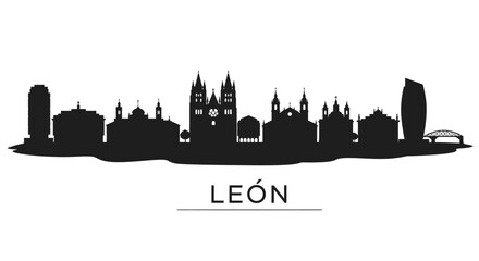Obraz premium Len Spain Skyline Cityscape Silhouette.