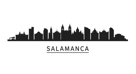 Naklejka premium Salamanca Spain Skyline Silhouette Minimalist.