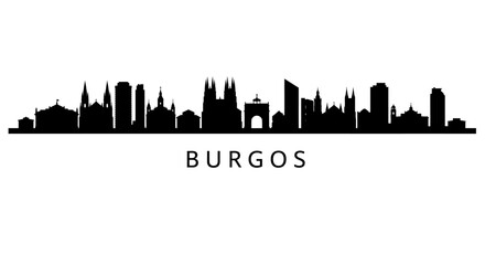 Naklejka premium Burgos Skyline Spain Silhouette Cityscape.