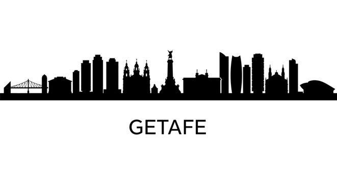 Getafe Skyline City Silhouette Spain Landmark.