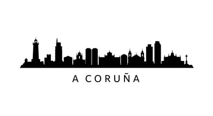 A Corua Skyline City silhouette vector.