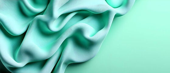 Mint Green Fabric Drape With Pattern