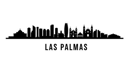 Obraz premium Las Palmas Skyline Black Vector Silhouette.