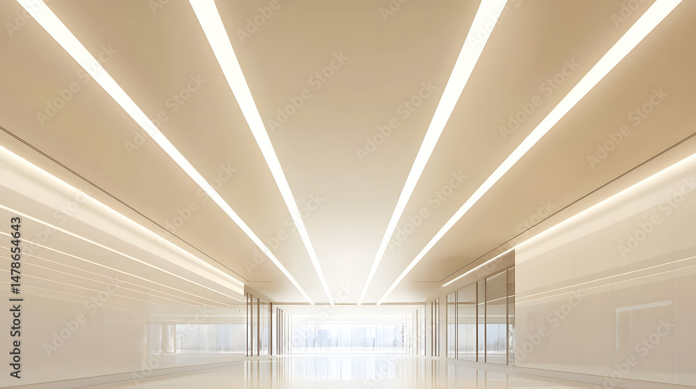 Poster illuminating patterns modern space photography indoor wide angle ceiling lights casting patterns on 
