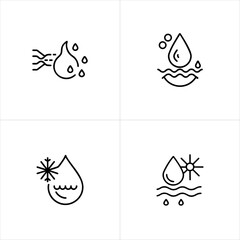 Water Droplet with Cooling Effect icon set