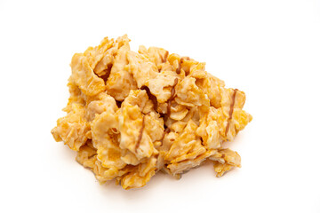 Cornflake Cluster Dessert on White Background