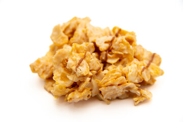 Cornflake Cluster Dessert on White Background