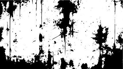 Abstract Black and White Grunge Drips and Splatter Texture Background