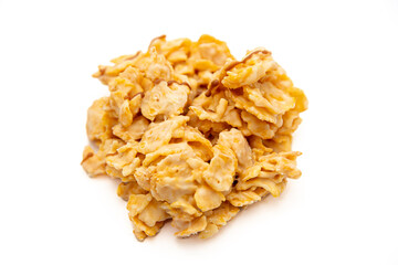 Cornflake Cluster Dessert on White Background