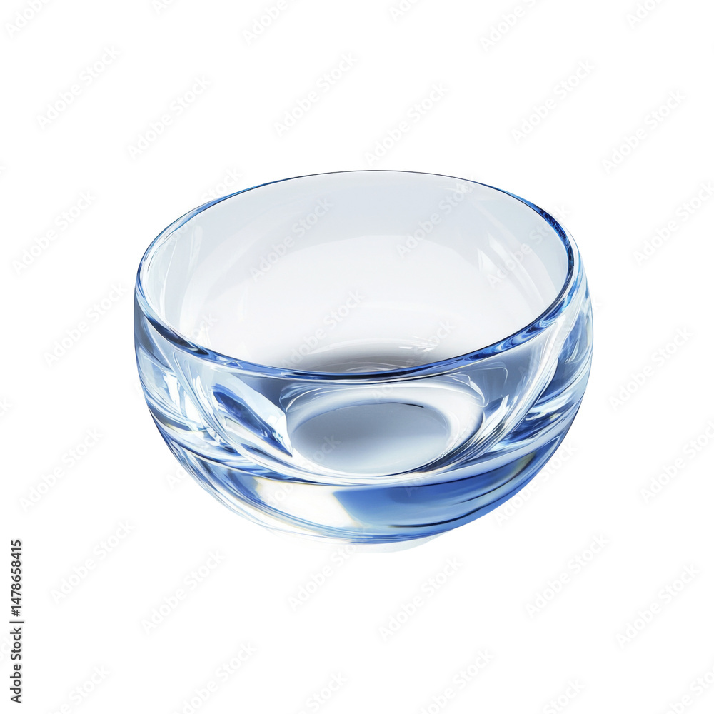 Poster clear glass bowl with smooth, modern design, perfect for serving or decoration. its elegant shape an