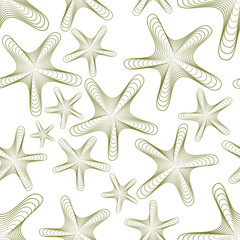 abstract white and gold stars seamless pattern
