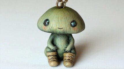 Fototapeta premium Cute mushroom creature keychain